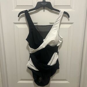 Black and White One-Piece Swimsuit